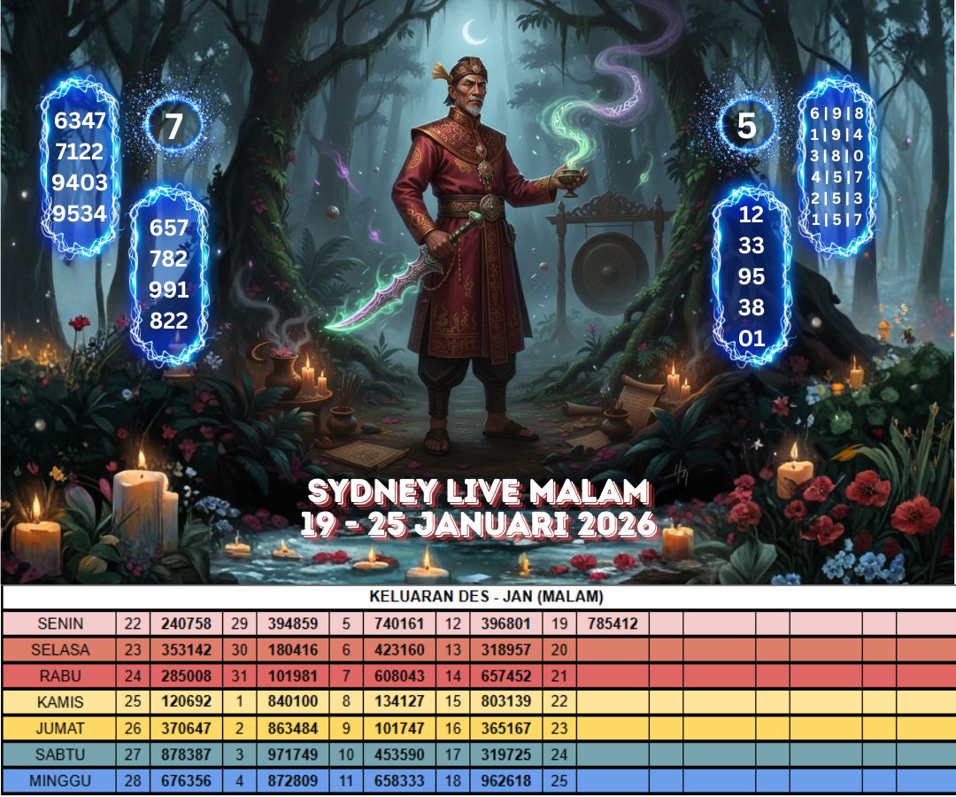 SYDNEY LIVE MALAM 19 - 25 JANUARI 2026